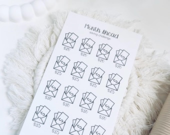 Monat im Voraus Einsparungen | Cash Tracker Druckbare Haushaltsplaner Einsatz | Geld Organizer | Herausforderungen