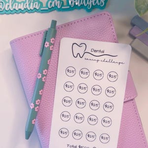 Rastreador de Fundos de Amortização Odontológica | Desafio Laminado Reutilizável | Envelopes A6 com Zíper para Dinheiro