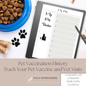 Pet Planner, Digital Pet Vaccination History, Pet Vaccination Log, Pet Vet Visit Planner