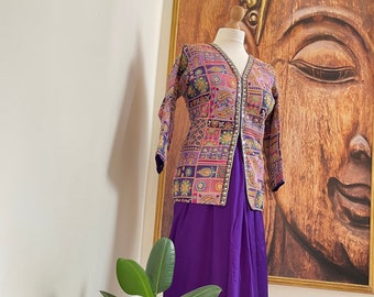 Readymade purple Palazzo with jacket top, Indo western dress, Punjabi Salwar Suit, Sharara Set,Plazzo Suit women, Sharara with jacket