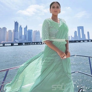 Lehenga gown clearance saree