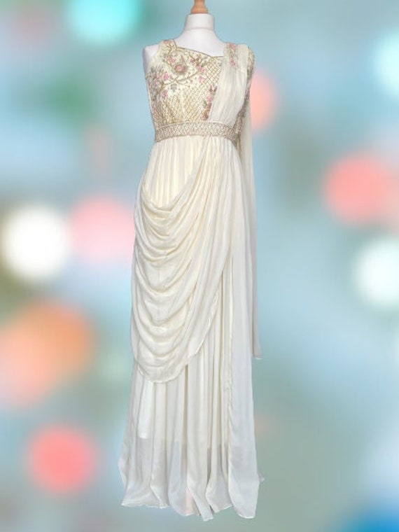 saree cocktail dress