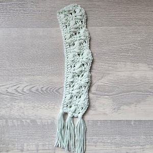 Handmade Mint Green Crochet Bookmark | Lightweight Plant Lover Gift | Unique Bookmarks for Readers | Crochet Book Lover Gift
