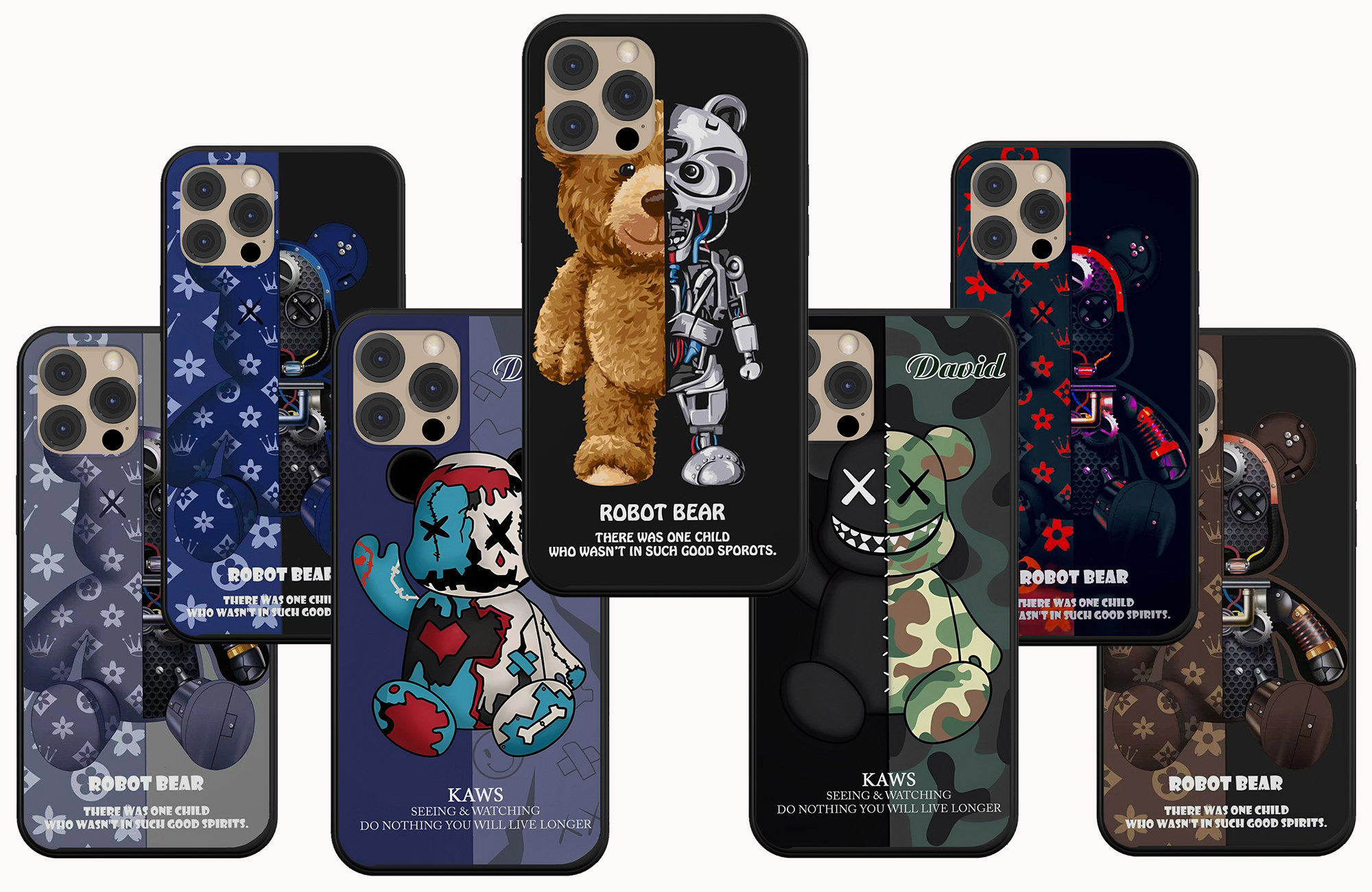 LV x Kaws Phone case+Keychain box set - Geek&Nerds Fashion