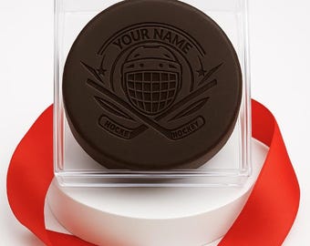 Custom Engraved Hockey Puck – Personalized Ice Hockey Gift for Players, Coaches, Teams | Groomsmen, Name, Logo | Sports Wedding Keepsake