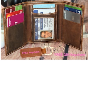 Cartera de cuero personalizada como regalo del día del padre, regalo de cartera personalizado para papá, cartera de cuero grabada para padrino, marido, padrino