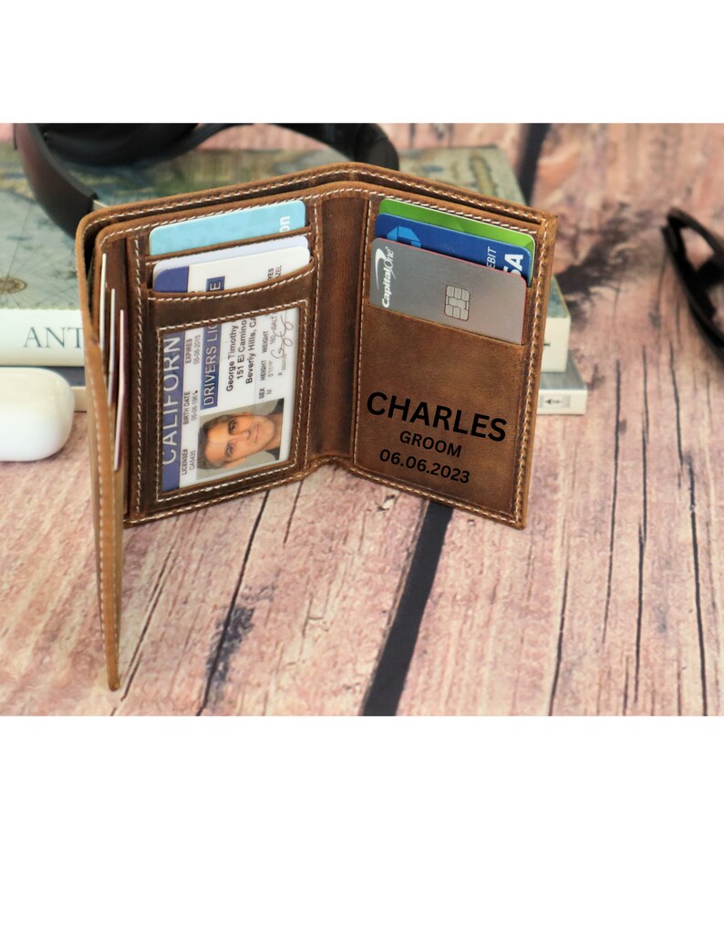 Personalized Leather Wallet as Father's Day Gift, Customized Wallet ...