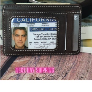 Tarjetero de cuero para el Día del Padre, regalo para él, billetera personalizada para hombre para papá, billetera de bolsillo grabada, tarjetero minimalista personalizado