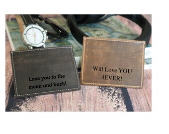 Father's Day Gift Wallet for Him, Personalized Front Pocket Wallet, Engraved Slim Leather Card Holder, Customized Engraved Wallet for Him