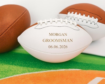 Personalized Leather Football – Custom Text for Groomsman, Coach, Team, Gift - Customizable for Birthdays, Weddings, Teams, Name, Class Year