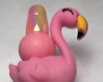 Pink flamingo beaded pen