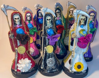 Santa Muerte Statue Loaded Altar 8 inch