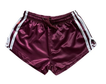 Short de sport sprinter short rétro satin brillant avec poche