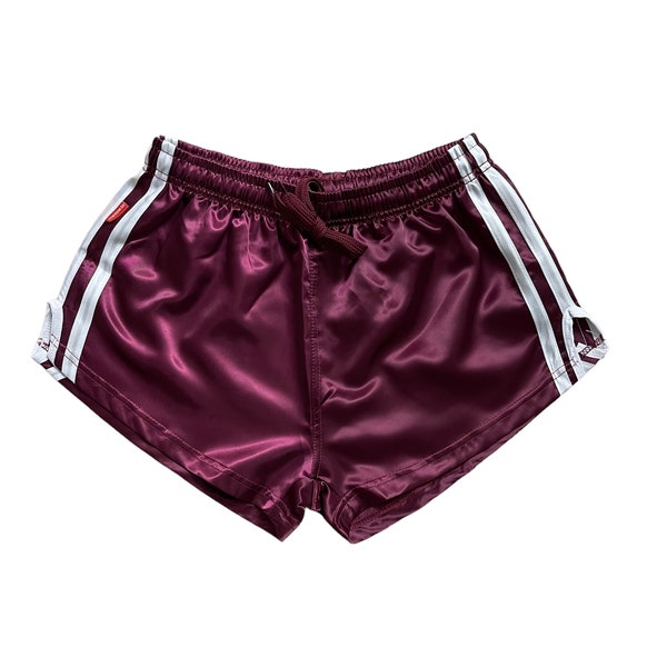 Sports sprinter shorts retro shorts shiny satin with pocket