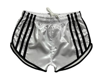 Satin Sport Sprint Shorts mit Gummizug Retro Shorts