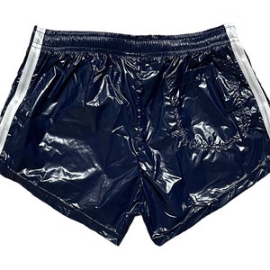 PU nylon sports sprint shorts with elastic retro shorts image 2