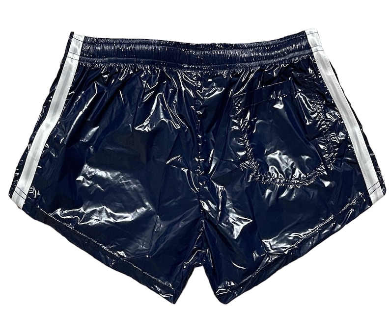 PU nylon sports sprint shorts with elastic retro shorts image 2