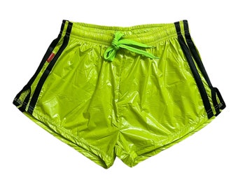 PU Nylon Sport Sprint Shorts mit Gummizug Retro Shorts