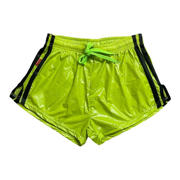 Short de sprint de sport en nylon PU avec short rétro élastique