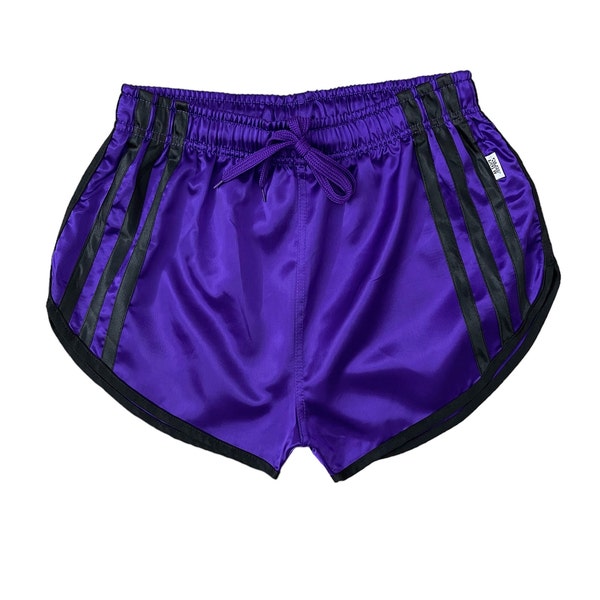 Satin sports sprint shorts with elastic retro shorts