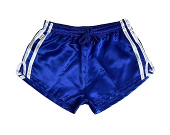 Short de sport sprinter short rétro satin brillant avec poche