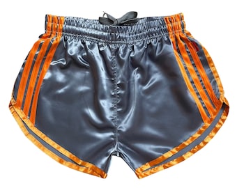 Satin Sport Sprint Shorts mit Gummizug Retro Shorts