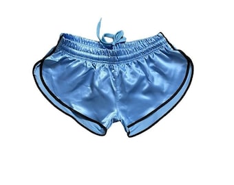 Short de sprint de sport en nylon, short rétro coupe haute