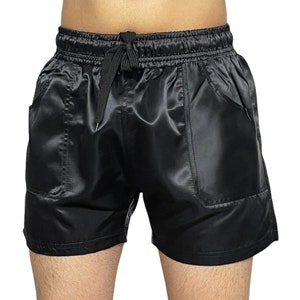 Sport Sprintershorts Retro Shorts Glanzsatin zdjęcie 2