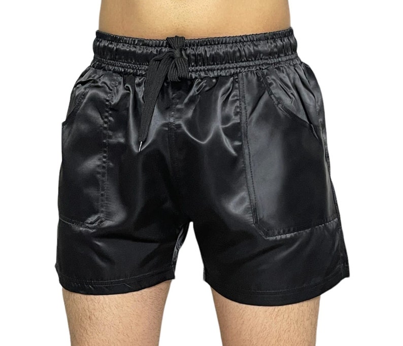 Sport Sprintershorts Retro Shorts Glanzsatin zdjęcie 2