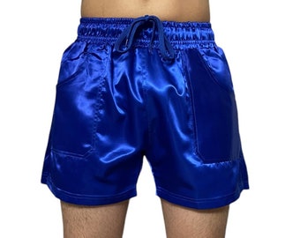 Short sprinter de sport short rétro satin brillant