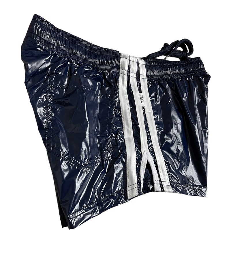 PU nylon sports sprint shorts with elastic retro shorts image 4