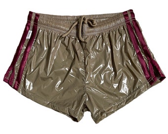 PU Nylon Sport Sprint Shorts mit Gummizug Retro Shorts