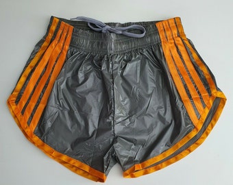 Short de sprint de sport en nylon PU avec short rétro élastique