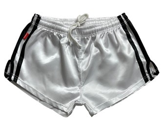 Sport sprintershort retro short glanzend satijn met zak