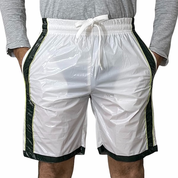 PU Nylon Sport Half Pants made of PU Nylon Shine S~4XL