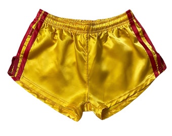 Sport Sprintershorts Retro Shorts Glanzsatin mit Potasche