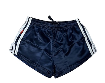 Short de sport sprinter short rétro satin brillant avec poche