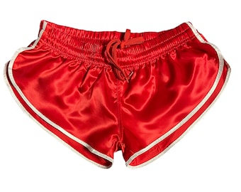 Short de sprint de sport en nylon, short rétro coupe haute