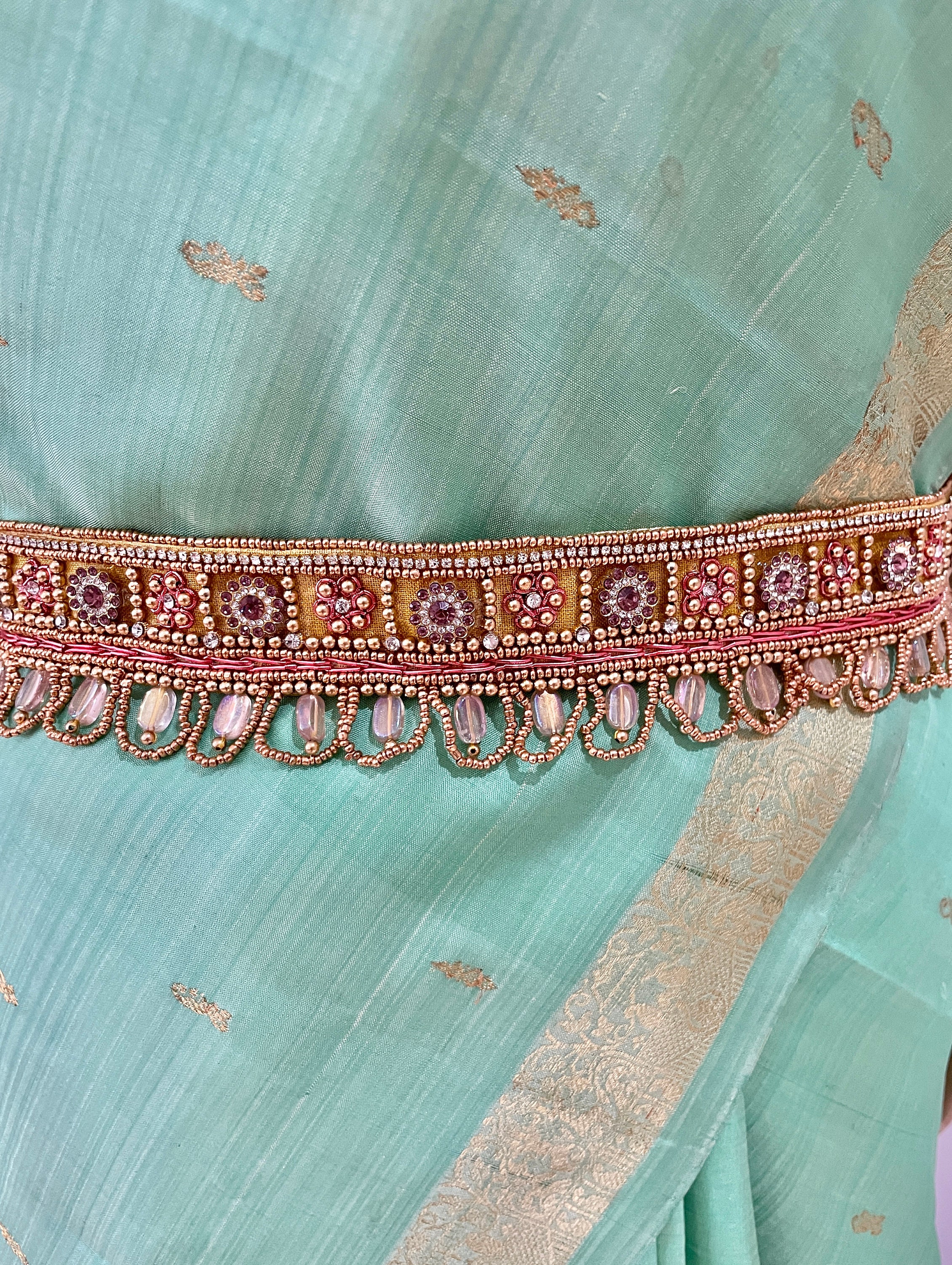 SAREE Belt Return Gift-adults/waist Belt/ Hip Belts/maggam Work Belt/embroidered  Hip Belt/indian Ethnic-gold/green, Pink,yellow and Silver 