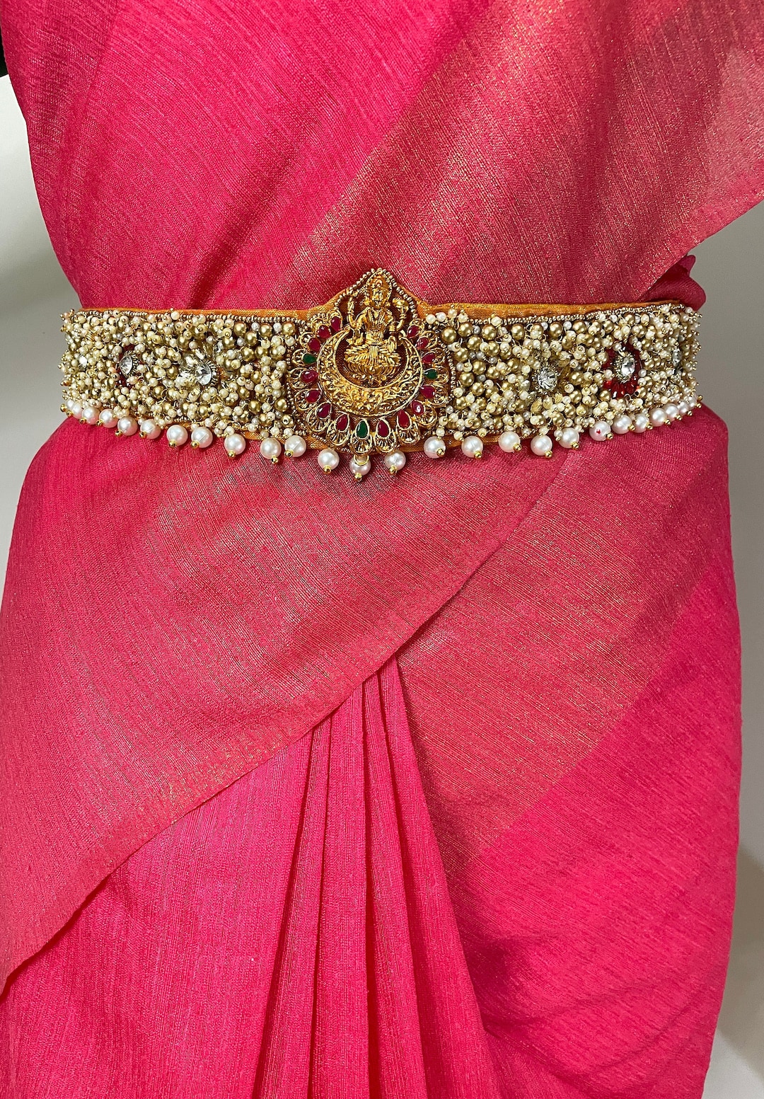 Saree Belt Embroidered Belts Ladies Pink Waist Belt For Saree