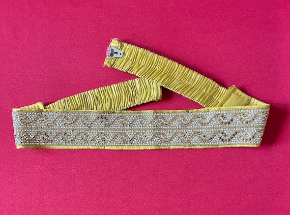 SAREE Belt-lehenga Belt Langa Voni Belt Adults Belt/waist Belt/ Hip Belts/maggam  Work Belt/embroidery Hip Belt/indian Ethnic yellow Belt 