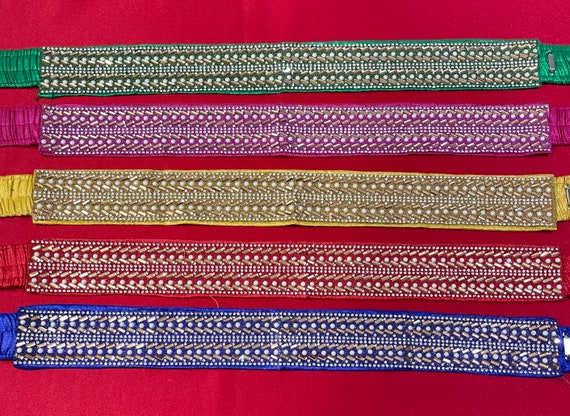 SAREE Belt-gift-adults /waist Belt/ Hip Belts/maggam Work Belt/embroidery  Belt/ Kamarbandh/indian green, Pink,yellow,red, Blue and Orange 