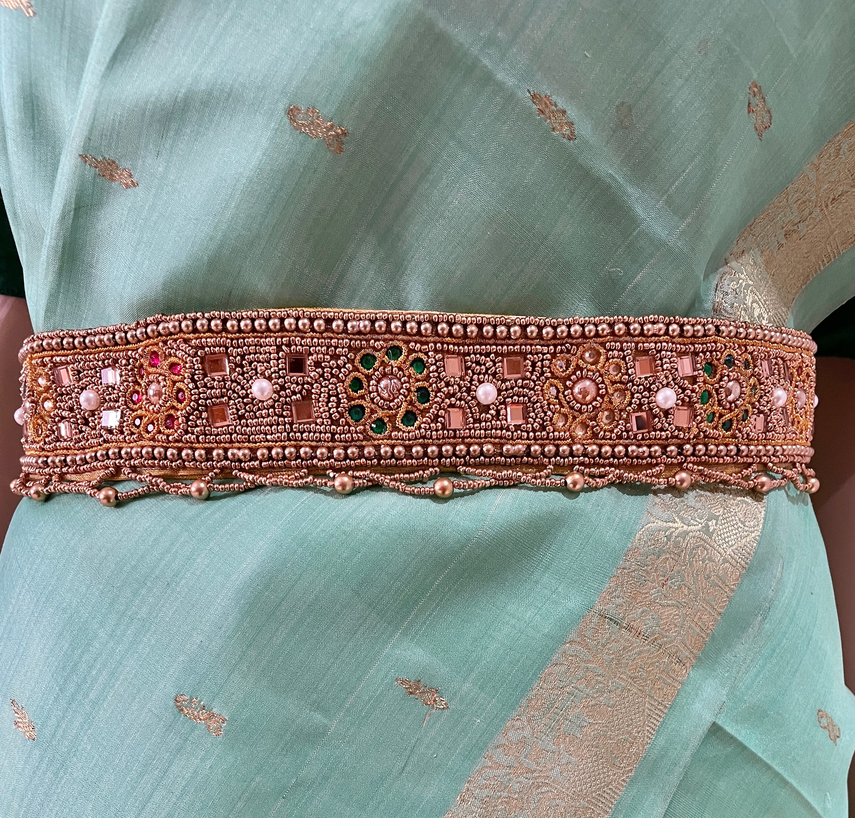 Silk Light Green Embroidery Waist Belt at Rs 199/piece in Surat | ID:  25486571697