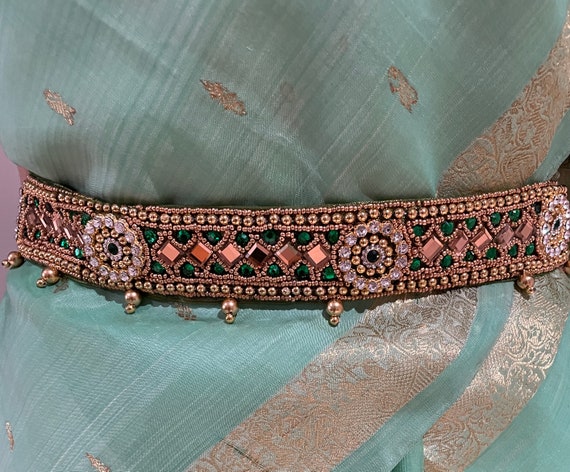 SAREE Belt-lehenga Belt-return Gift-adults/waist Belt/ Hip Belts/maggam  Work Belt/embroidered Hip Belt/indian-green ,red, Blue and Pink Belt 