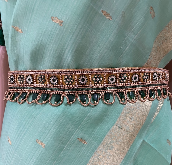 SAREE Belt-lehenga Belt-return Gift-adults/waist Belt/ Hip Belts/maggam  Work Belt/embroidered Hip Belt/indian-green ,red, Blue and Pink Belt 