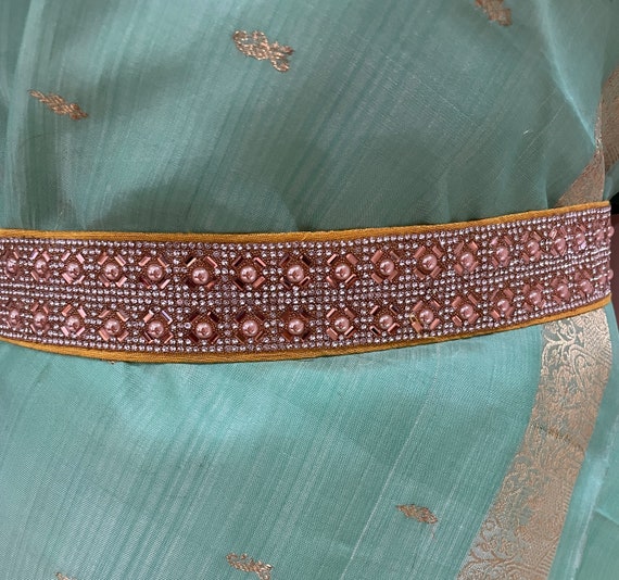 SAREE Belt-adults Belt/waist Belt/ Hip Belts/maggam Work Belt/embroidery Hip  Belt/ Weddings/indian Ethnic yellow Belt 