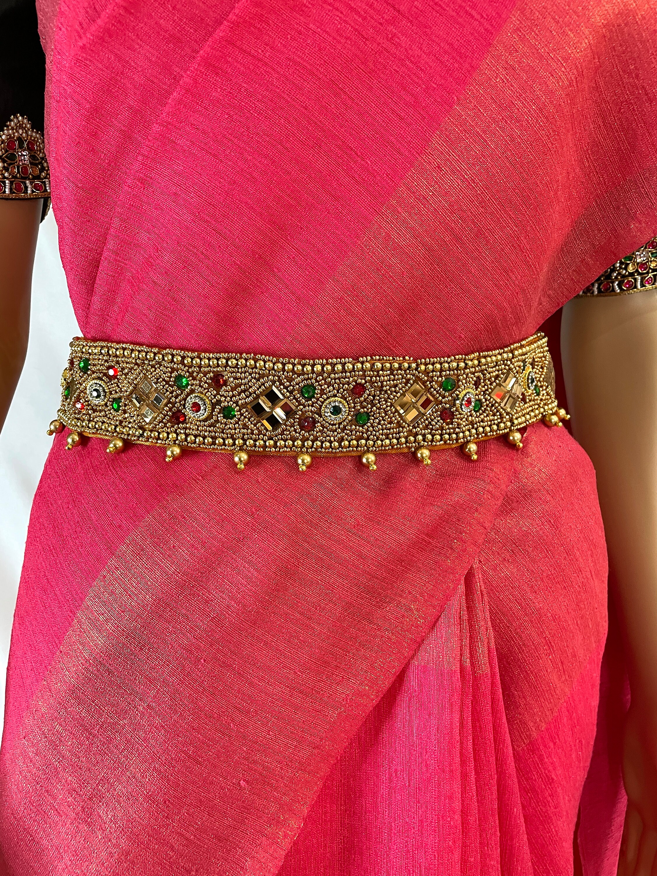 SAREE BELT Adults/waist Belt/ Hip Belts/maggam Work Belt/embroidered Hip  Belt/ Kamarbandh/weddings/ Indian Ethnic gold/red/green 