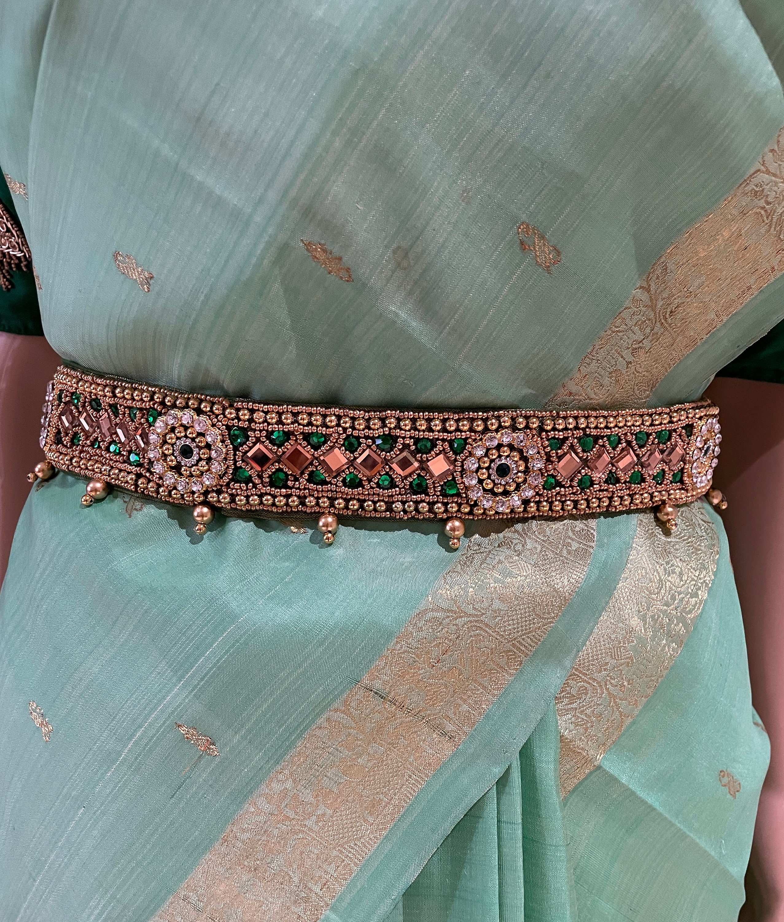 SAREE Belt Return Gift-adults/waist Belt/ Hip Belts/maggam Work Belt/embroidered  Hip Belt/indian Ethnic Gold/green and Gold/red 