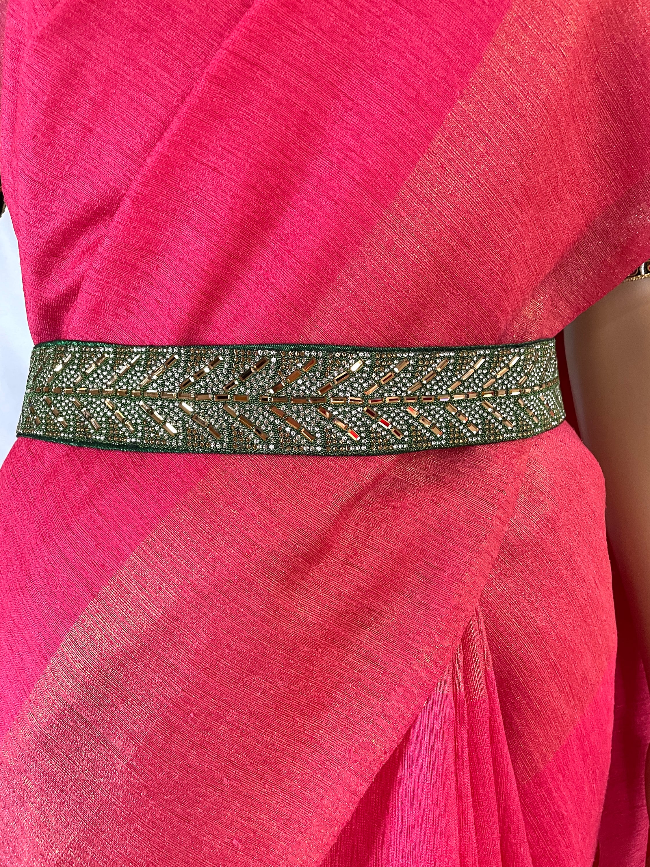 SAREE Belt Return Gift-adults/waist Belt/ Hip Belts/maggam Work Belt/embroidered  Hip Belt/indian Ethnic Gold/green and Gold/red -  Canada