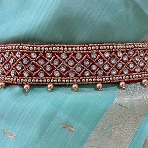 SAREE Belt- Return GIFT-Adults/Waist Belt/ Hip Belt/Maggam Work belt/Embroidered hip belt/Indian Ethnic-Yellow,Red, Pink,Gold and Blue